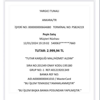 Yargıcı Tunalı Ürün İade Almadı