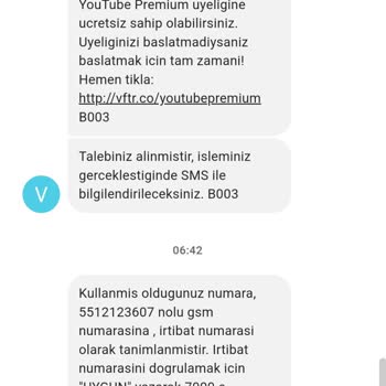 Vodafone Dan Gelen Mesaj Hakkında Bilgi Almak İstiyorum