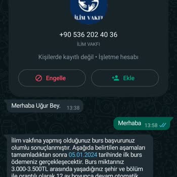 Türkiye İlim Vakfı (Burs Başvuru) İlim Vakfı Şikayet.