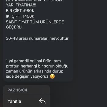 Kramponbest (Instagram) Online Alışverişte Mağduriyet