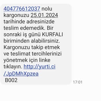 Yurtiçi Kargo Kargo Teslimatı Etmeme