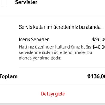 Vodafone Bağış Paramdan 96 TL SMS Parası Kesti