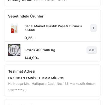 Migros Siparişim İptal Oldu