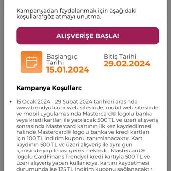 Trendyol Kampanya Kuponum Tanımlanmadı