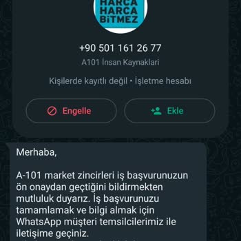 Finans Kuruluşları Adıyla Dolandırıcılık A101 İş Başvurusu Adı Altında Bilgilerimi Aldılar