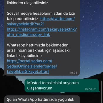 SEDAŞ'tan Şikayetçiyim Hiçbir Şekilde Ulaşım Sağlayamıyoruz