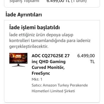 Amazon Kusurlu Ürün İade Sorunu