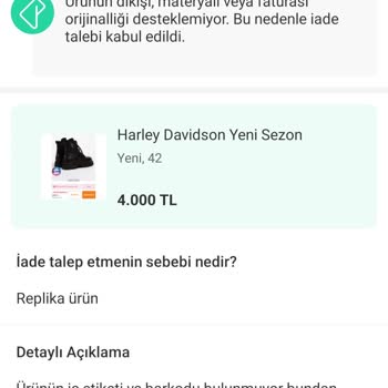 Harley-Davidson Bot Dolap Uygulamasından Aldığınız Ürünü Beğenmezsen Replika De Ürünü İade