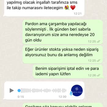 Qafiye Prive 45 Gün Sonra Gelen Kargo Ve Yanlış Ürünler Göndermeleri