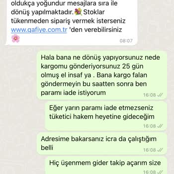 Qafiye Prive 45 Gün Sonra Gelen Kargo Ve Yanlış Ürünler Göndermeleri