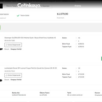 Cetinkaya.com.tr Ücret İadesi Yapmıyor