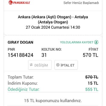 Obilet Çevrimiçi Bilet Satış Platformunda Çift Fatura Sorunu
