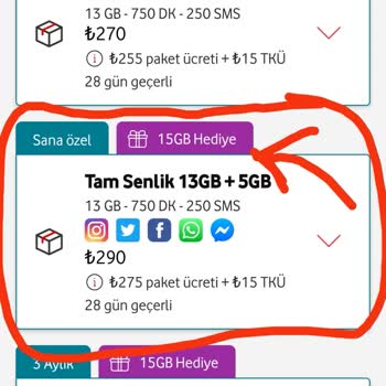 Vodafone'un Vermediği 15 GB Hediyesi