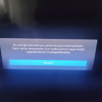 TOD Tv Tod Uygulama İçerik Hatası
