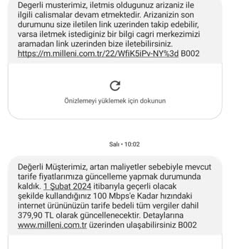 Millenicom Kopma Sorunu Ve Tarife Zammı