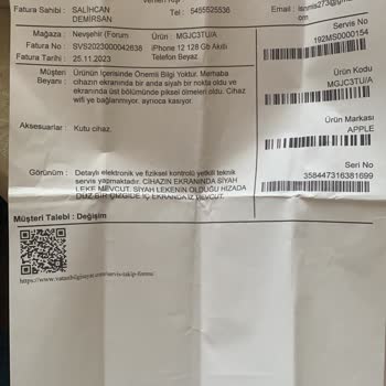 Vatan Bilgisayar İPhone 12 Garanti Cihazımı Parasını Ödedim Servis Yapmadı