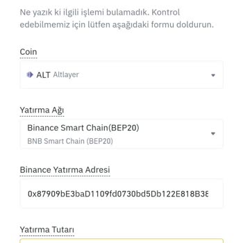 Binance Global'de Yanlış Transfer