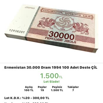 Müzayede App Mezat Uygulamasında Yanıltıcı Para Satışı