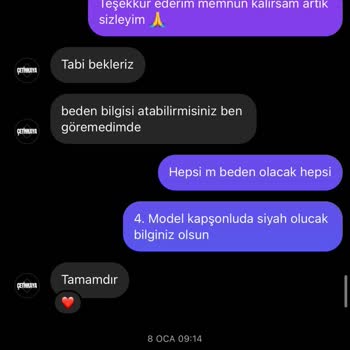 Cetinkayamoda (Instagram) Yanlış Ürün Hayal Kırıklığı