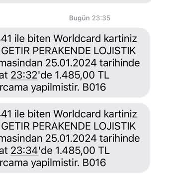 Getir Bilgim Dışı Kartımdan Yapılan Siparişi Tespit Etmedi