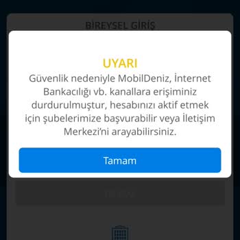 Denizbank Mobil Denize Giriş Yapamıyorum