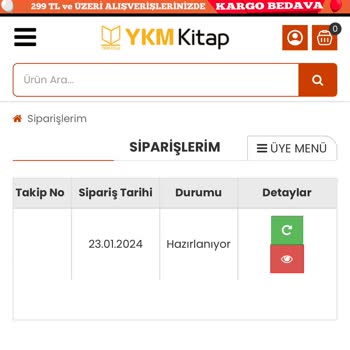 Ykmkitap Kargolamıyor