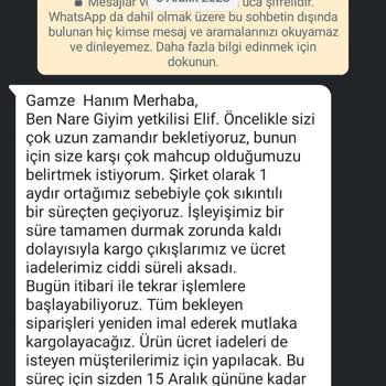 Nare Giyim Online Alışverişte Yaşanan Teslimat Problemleri
