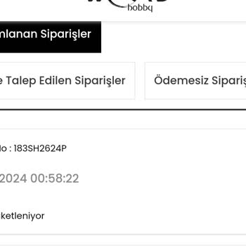 Wombhobby Sipariş Verilen Ürün Gönderilmedi.