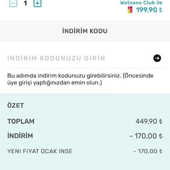 Watsons Uygulaması Hatalı Sepet