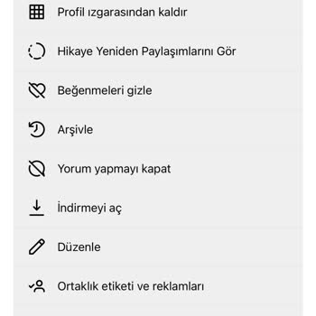 Instagram Başa Tutturulan Gönderiyi Kaldırma