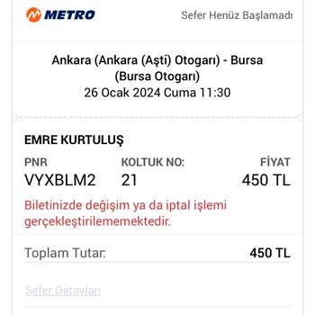 Obilet Saçmalığı Bilet Satın Aldıktan Sonra İptal Edilmiyor