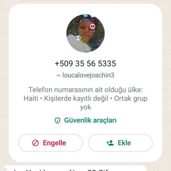 WhatsApp Bilinmeyen Hesap