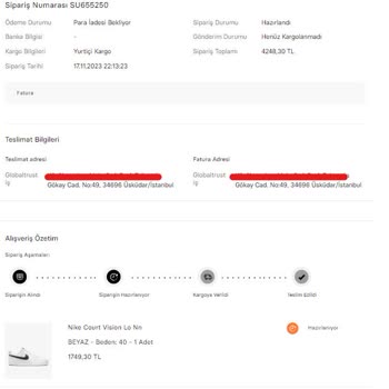 Sneaks Up Ürün Teslim Edilme Sorunu