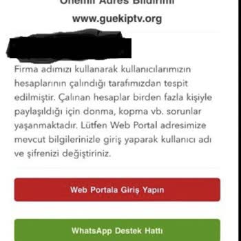 Guek IP Tv Güvenlik İhlali Ve Şüpheli Mesajlar