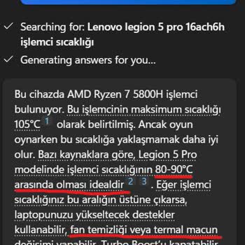 Lenovo Bilgisayar Lenovo Legion 5 Pro Servis Sonrası Isınma Sorunu (Arka Fan Çalışmıyor)