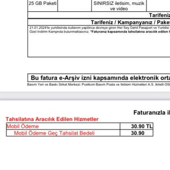 Vodafone Mobil Geç Ödeme- Mobil Ödeme Vs Vs 50 Tane Ücret Tahsilatı Yapıyorlar.