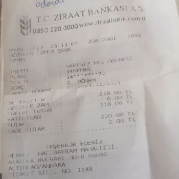 Gelir İdaresi Başkanlığı MTV Ödeme İşleminin Gerçekleşmemiş Olarak Gösterilmesine İtiraz