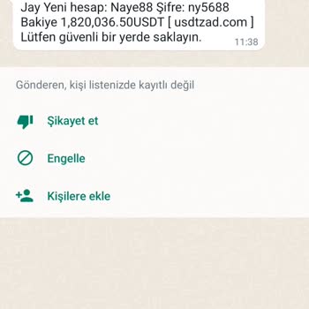 Tether Usdtzad.com Adli Siteden Gelen Üyelik Bildirimi Bilgim Dışındadır