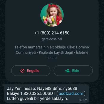 Tether Tanımlanamayan Numaradan Gelen Mesaj Hakkında