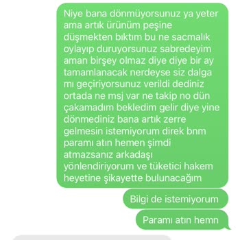 Muteber Türkmen Atelier Sipariş Edilen Ürünün Teslimatında Yaşanan Gecikme Ve İlgisizlik