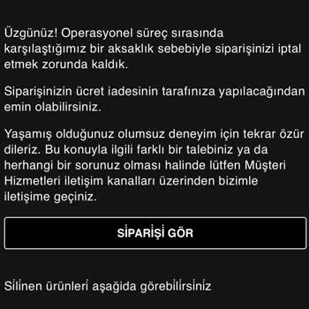 Zara İnternet Mağazasında Stokta Görünen Ürünün Gönderilmemesi