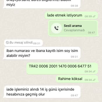Lamelif Giyim Ücret İade Etmiyor Paramı Geri Alamadım