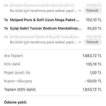 Yemeksepeti Destek Sorunları Ve Ürün Kalitesi Hakkında Şikayet