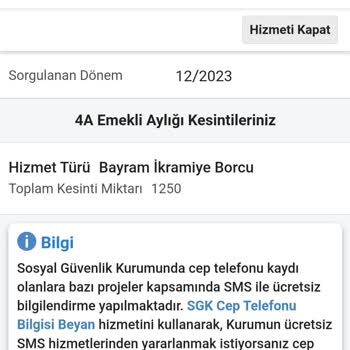 SGK 4a 2023 Aralık Emekli Bayram İkramiyesi Kesintisi