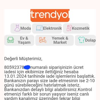 Trendyol İade Ücretimi Yatırmıyor
