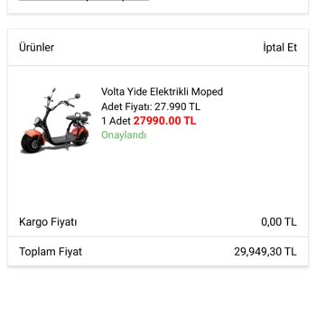 A101 Volta Elektrikli Moped Motorsiklet