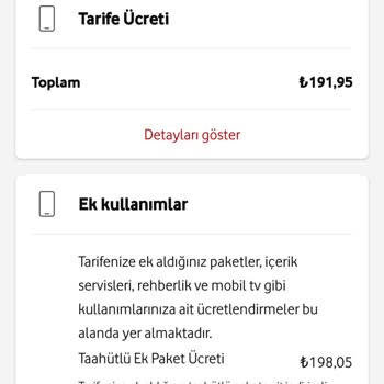 Vodafone Fazla Alınan Ek Paket Ücretinin İadesi