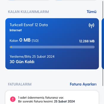 Turkcell Kullanmadan Biten İnternet Sorunu