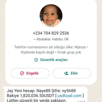 Usdtzad.com Bilinmeyen Numaradan Gelen Şüpheli USDT Mesajı Hakkında Şikayet