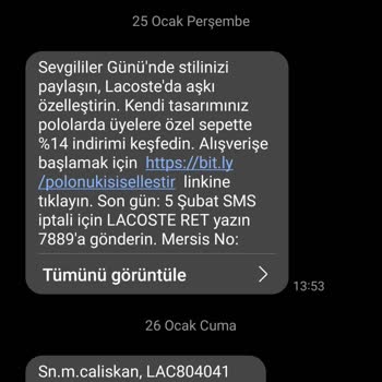 Lacoste Kalitesiz Ürün Hayal Kırıklığı Yarattı